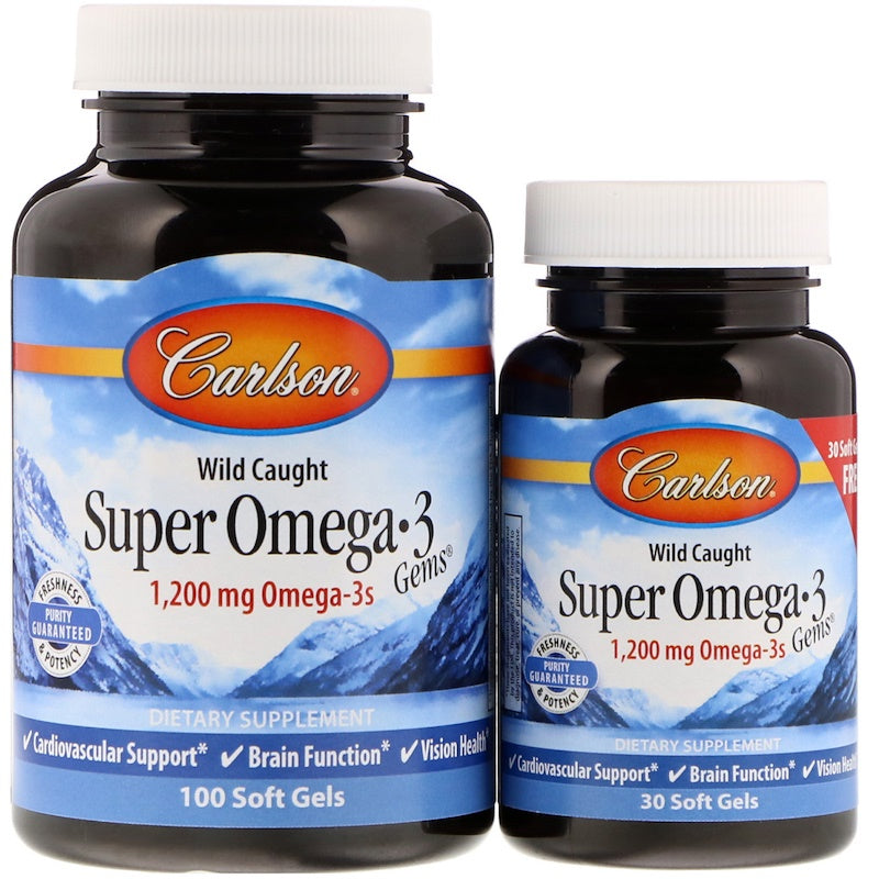 Wild Caught Super Omega-3 Gems, 1200mg - 100 + 30 softgels