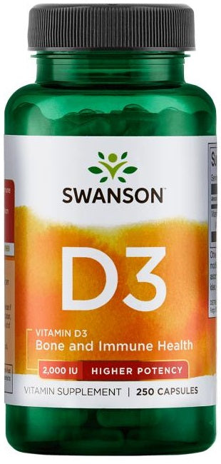 Vitamin D-3, 2000 IU Higher Potency - 250 caps