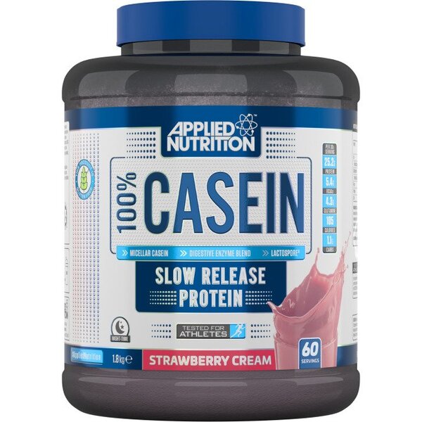 100% Casein Protein, Strawberry Cream (EAN 634158679872) - 1800g