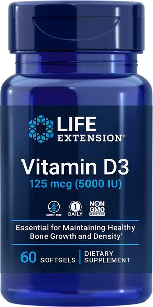 Vitamin D3, 5000 IU - 60 softgels