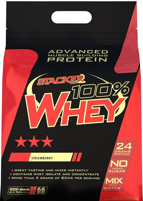 100% Whey, Strawberry - 2000g