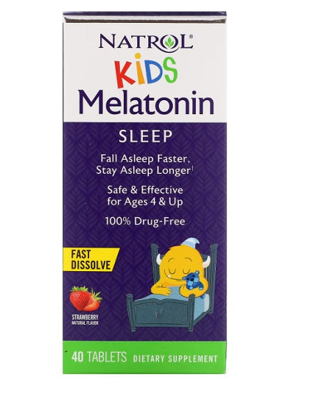 Kids Melatonin, Strawberry - 40 tabs