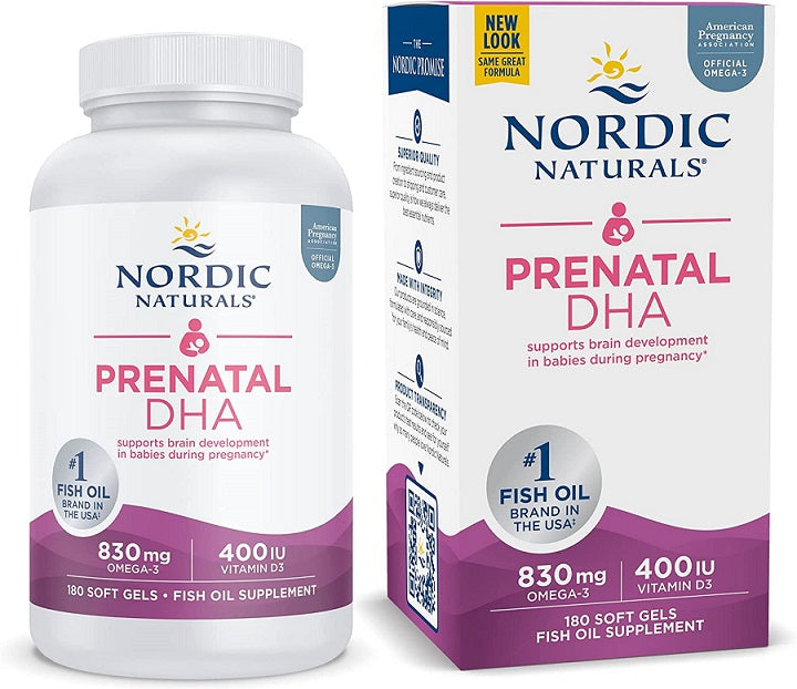Prenatal DHA, 830mg Unflavored - 180 softgels