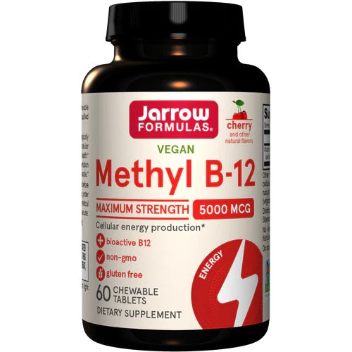 Methyl B-12, 5000mcg (Cherry) - 60 vegan chewable tabs