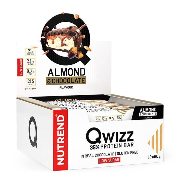 Qwizz 35% Protein Bar, Almond & Chocolate - 12 x 60g