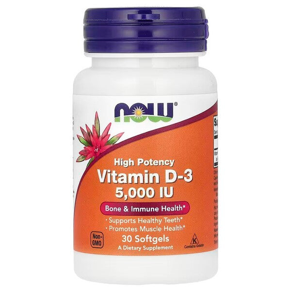 Vitamin D-3, 5000 IU - 30 softgels