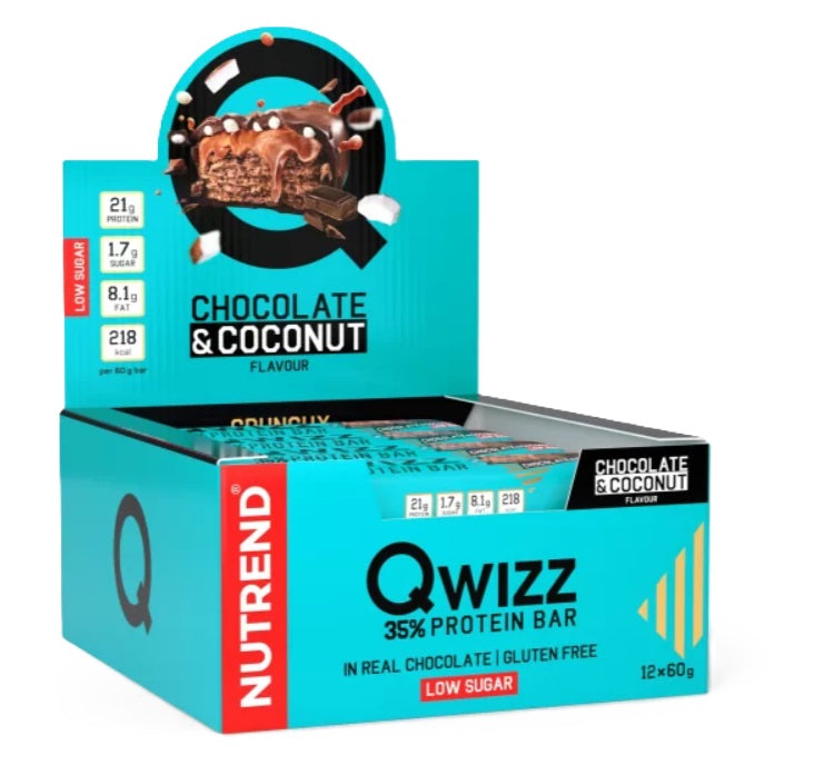 Qwizz 35% Protein Bar, Chocolate & Coconut - 12 x 60g