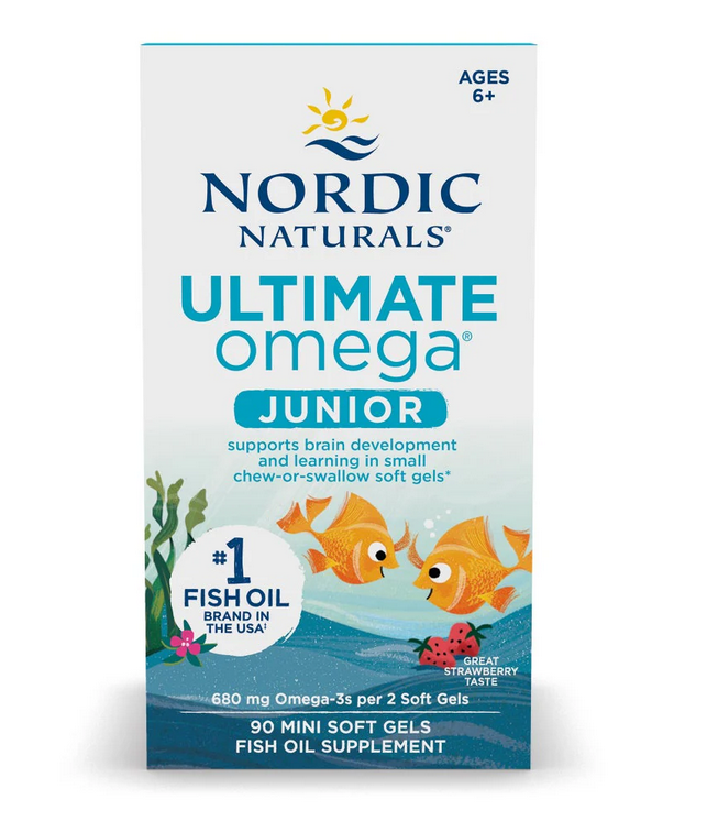 Ultimate Omega Fish Oil Junior, 680mg Strawberry - 90 mini softgels