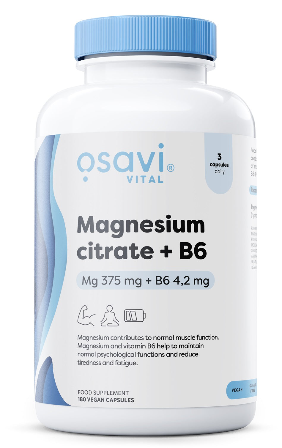 Magnesium Citrate + B6, 375mg + 4.2mg - 180 vcaps