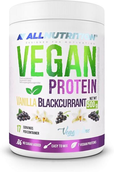 Protéine vegan Allnutrition – Saveur vanille cassis, 500 g