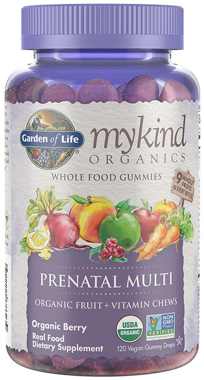 Mykind Prenatal Multi Gummies, Berry - 120 vegan gummy drops