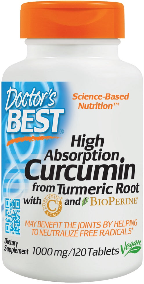 High Absorption Curcumin From Turmeric Root with C3 Complex & BioPerine, 1000mg - 120 tabs