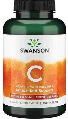 Vitamin C with Rose Hips Timed-Release, 500mg - 250 tabs