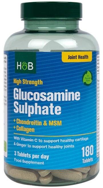 High Strength Glucosamine Sulphate + Chondroitin & MSM + Collagen - 180 tabs