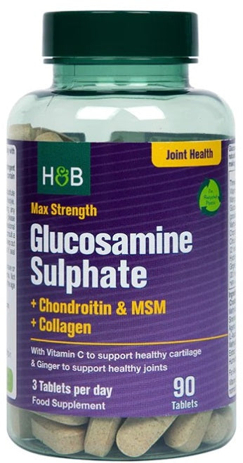 Max Strength Glucosamine Sulphate + Chondroitin & MSM + Collagen - 90 tablets