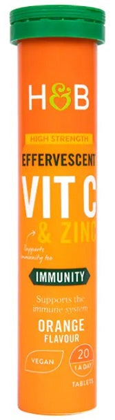 Vitamin C & Zinc Effervescent, Orange - 20 tabs