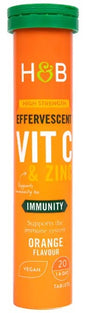 Vitamin C & Zinc Effervescent, Orange - 20 tabs