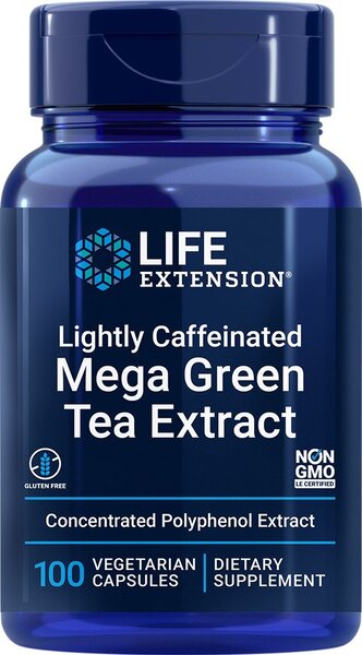 Lightly Caffeinated Mega Green Tea Extract - 100 vcaps