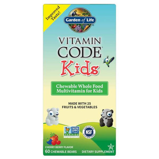 Vitamin Code Kids (Chewable Whole Food Multivitamin For Kids), Cherry Berry - 60 chewable bears