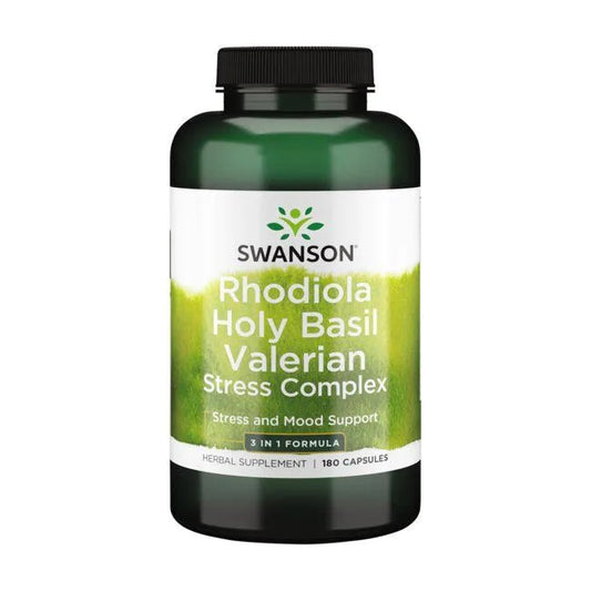 Full Spectrum Rhodiola Holy Basil Valerian Stress Complex - 180 caps