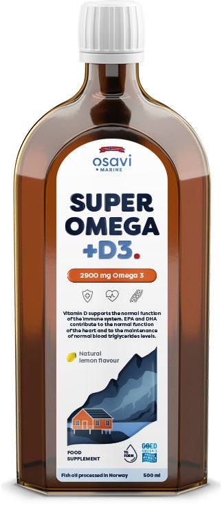 Super Omega + D3, 2900mg Omega 3 (Lemon) - 500 ml.