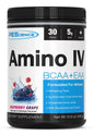 Amino IV PEScience – Acides aminés saveur framboise raisin, 381 g