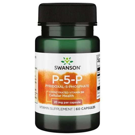 P-5-P (Pyridoxal-5-Phosphate) Coenzymated Vitamin B-6, 20mg - 60 caps