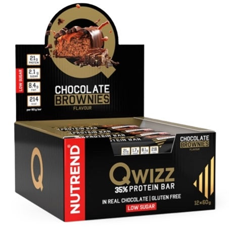 Qwizz 35% Protein Bar, Chocolate Brownies - 12 x 60g