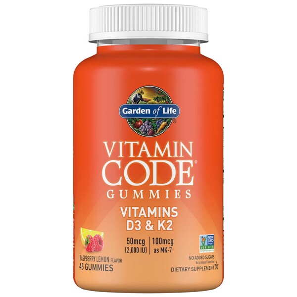Vitamin Code Gummies Vitamins D3 & K2, Raspberry Lemon - 45 gummies
