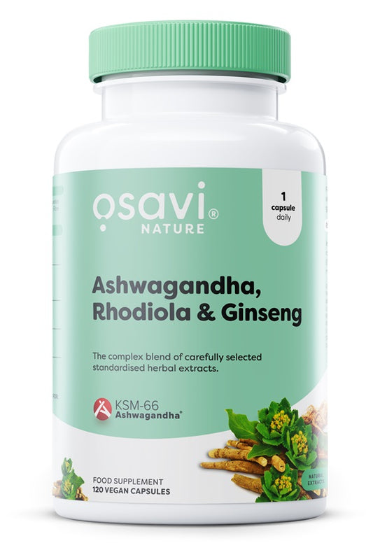 Ashwagandha + Rhodiola & Ginseng - 120 vegan caps