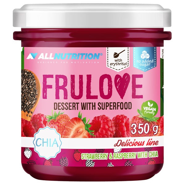 Frulove Dessert with Superfood, Strawberry & Raspberry with Chia - 350g