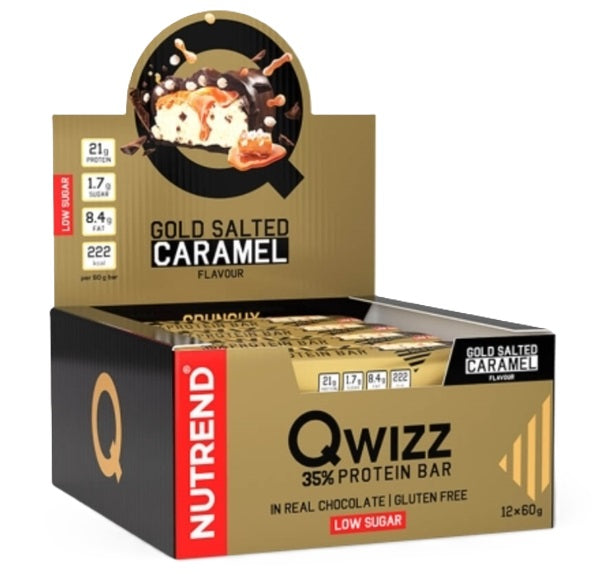 Qwizz 35% Protein Bar, Gold Salted Caramel - 12 x 60g