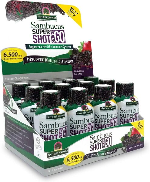 Sambucus Super Shot On The Go, Mixed Berry - 12 x 60 ml.