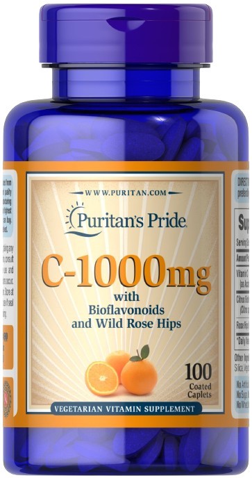 C-1000 with Bioflavonoids & Wild Rose Hips, 1000mg - 100 caplets