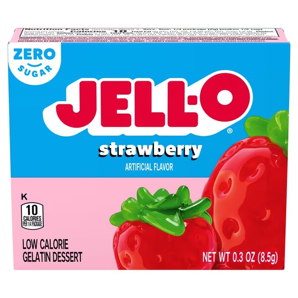Gelatin Dessert Sugar Free, Strawberry - 8.5g
