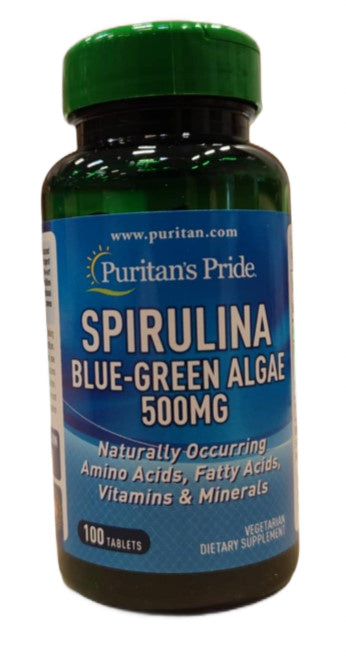 Spirulina Blue-Green Algae, 500mg - 100 tabs