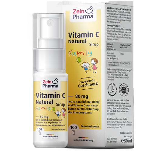 Vitamin C Natural Syrup, 80mg (Sour Cherry) - 50 ml.