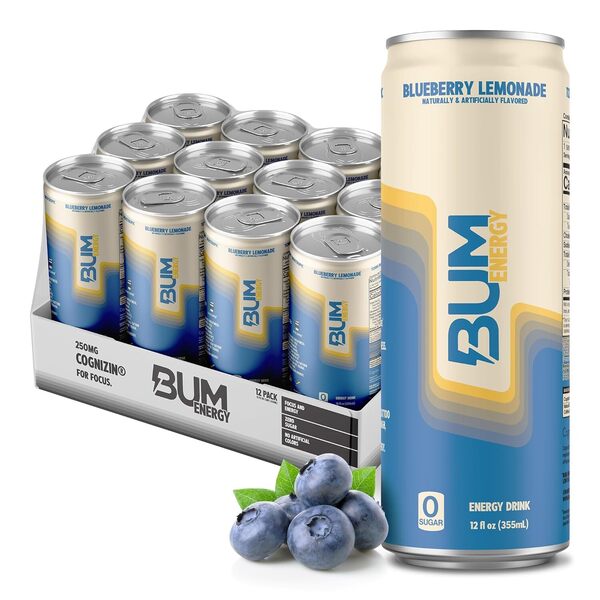 Bum Energy, Blueberry Lemonade - 12 x 355 ml.