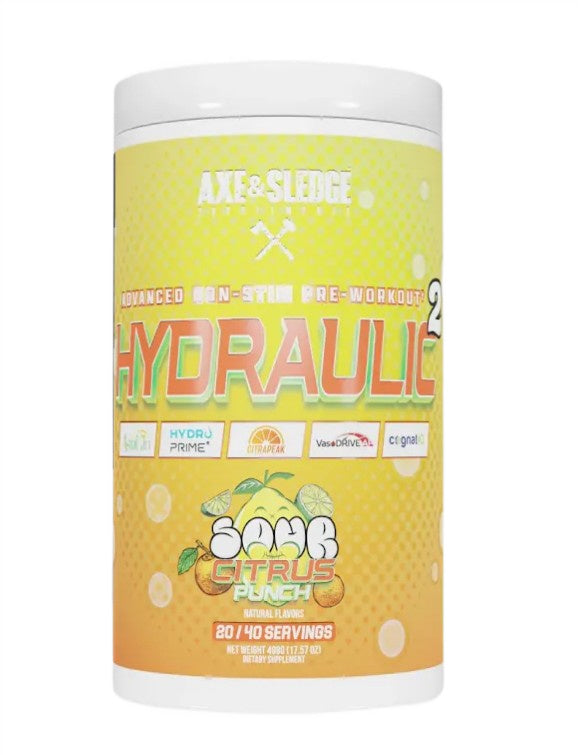 Hydraulic V2 Non-Stim Pre-Workout, Sour Citrus Punch (EAN 810164580139) - 498g